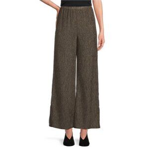 Eileen Fisher Woven Plissé Crinkled Wide-Leg Ankle Pants NEW